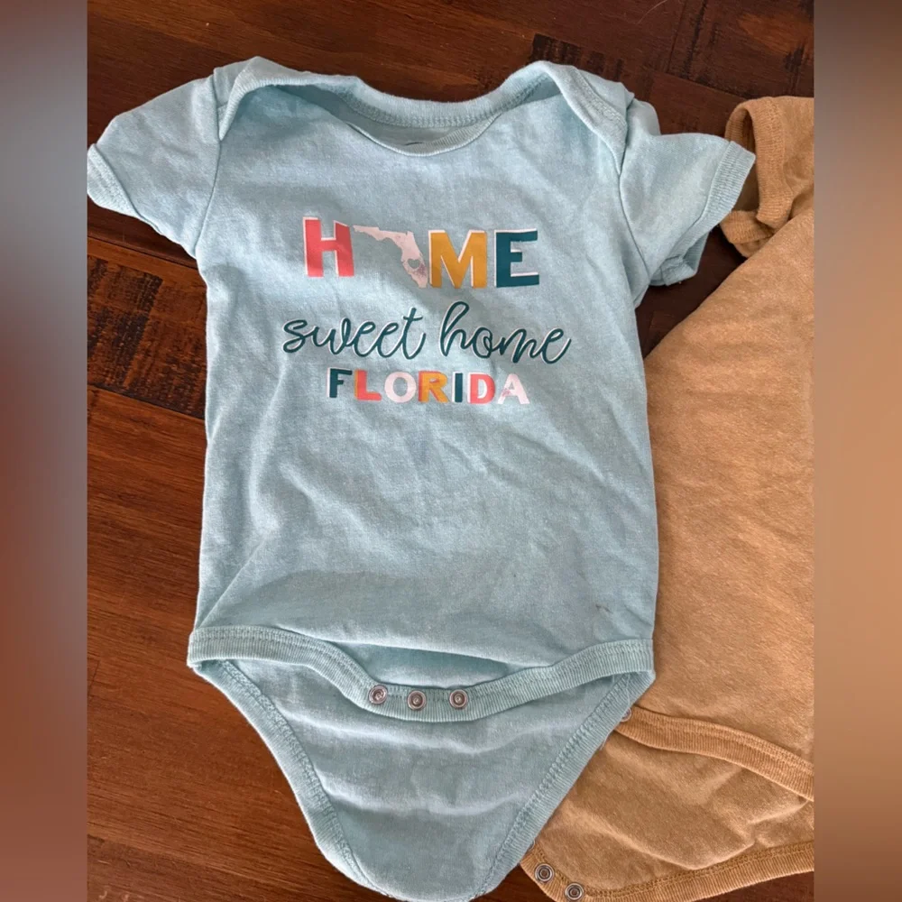 Blue and Tan Florida Baby Onesies